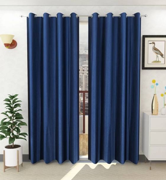 DTODEXPRESS 274.3 cm (9 ft) Polyester Semi Transparent Long Door Curtain (Pack Of 2)