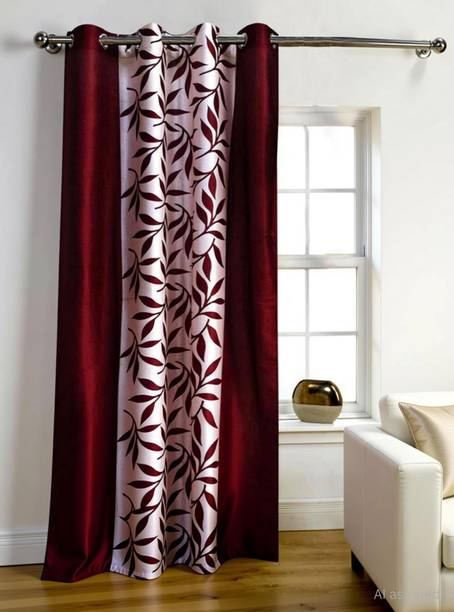 Panipat Textile Hub 210 cm (7 ft) Door Polyester Semi Transparent Curtain Single Curtain