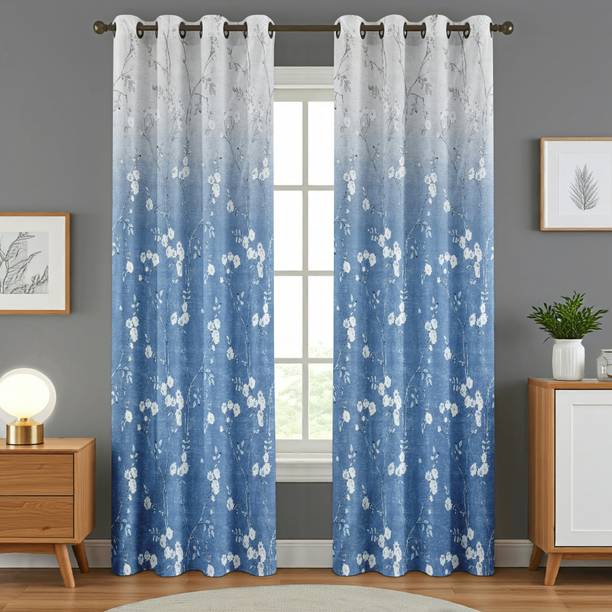 Kraftiq Homes 214 cm (7 ft) Polyester Room Darkening Door Curtain (Pack Of 2)