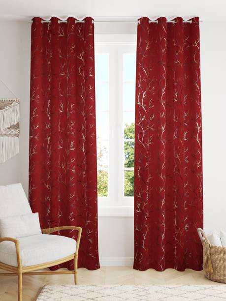 CARLTON LONDON 274 cm (9 ft) Polyester Blackout Long Door Curtain (Pack Of 2)