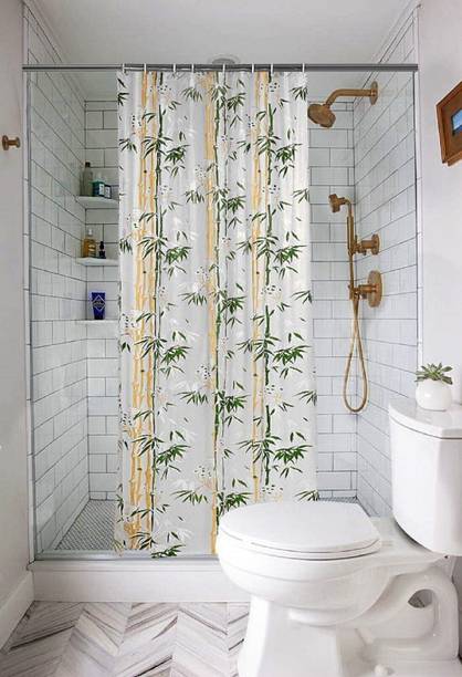 lavimo 210 cm (7 ft) PVC Semi Transparent Shower Curtain Single Curtain