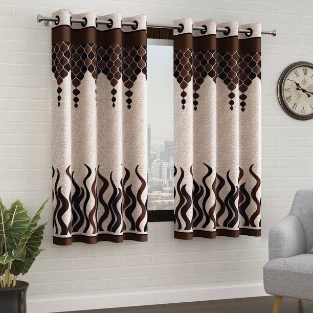Story@home 152 cm (5 ft) Polyester Semi Transparent Window Curtain (Pack Of 2)