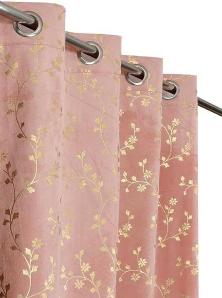 Khurana Textiles 152 cm (5 ft) Window Velvet Blackout Curtain Single Curtain