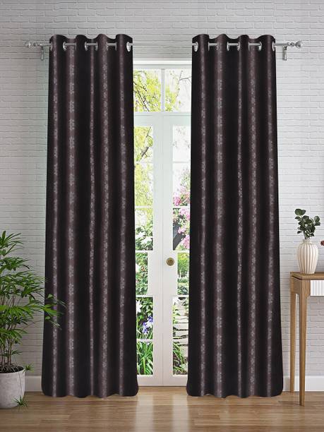 Cortina 210 cm (7 ft) Door Polyester Room Darkening Curtain (Pack Of 2)