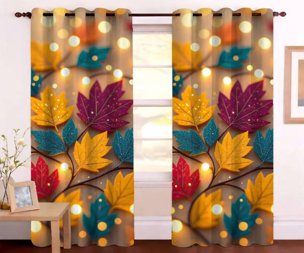 Vistaara Homes 153 cm (5 ft) Window Polyester Room Darkening Curtain (Pack Of 2)