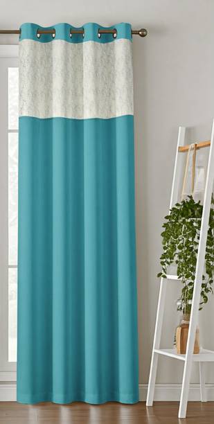 Home Stylish 213 cm (7 ft) Door Silk Blackout Curtain Single Curtain