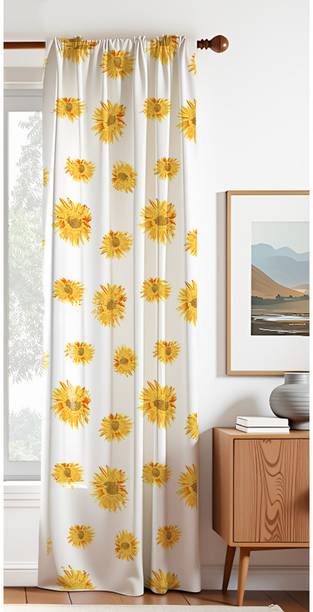 HOMEMONDE 213.36 cm (7 ft) Door Cotton Room Darkening Curtain Single Curtain
