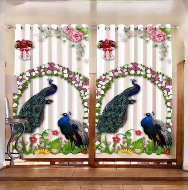 Flamant 212 cm (7 ft) Door Velvet Room Darkening Curtain (Pack Of 2)