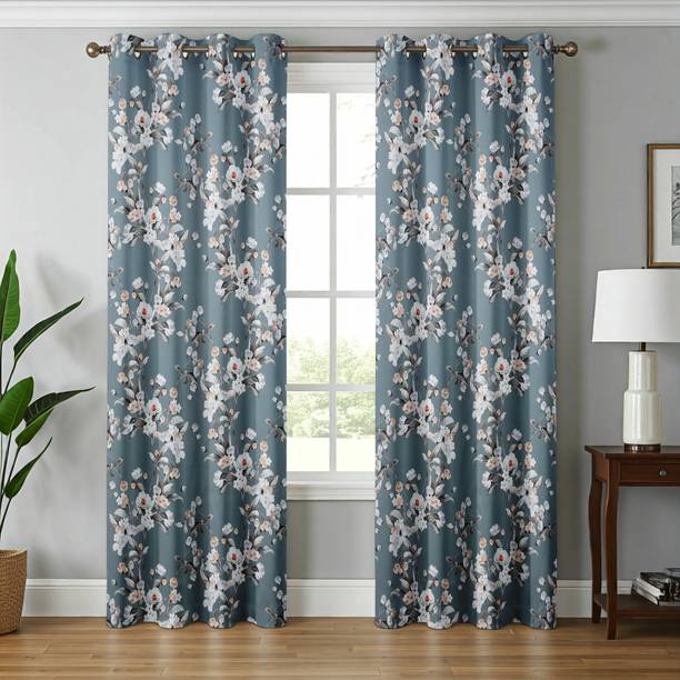 CARLTON LONDON 274 cm (9 ft) Long Door Polyester Blackout Curtain (Pack Of 2)