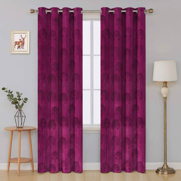 EXCEL BAZAAR 214 cm (7 ft) Door Polyester Room Darkening Curtain (Pack Of 2)