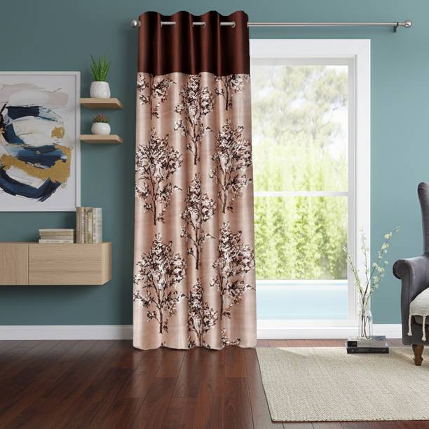 DARSHANAM WORLD 214 cm (7 ft) Door Polyester Semi Transparent Curtain Single Curtain