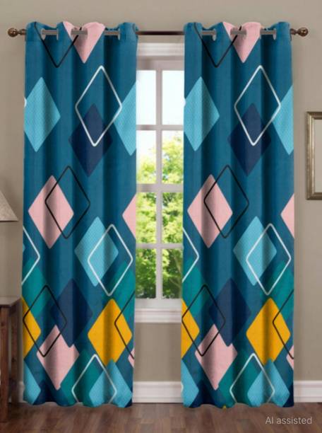 RRC 213 cm (7 ft) Door Polycotton Room Darkening Curtain (Pack Of 2)