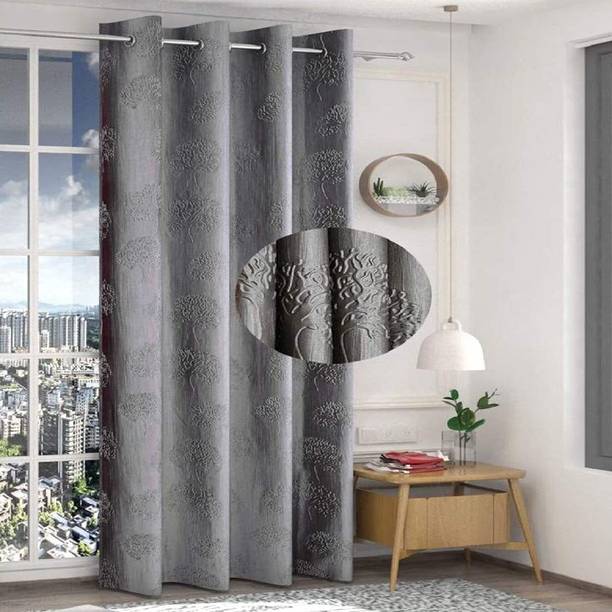Home Stylish 213 cm (7 ft) Door Polyester Room Darkening Curtain Single Curtain