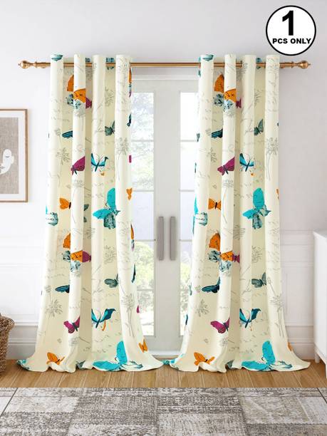 Story@home 275 cm (9 ft) Long Door Cotton Room Darkening Curtain Single Curtain
