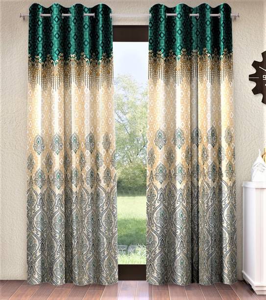 Home Sizzler 213 cm (7 ft) Door Polyester Semi Transparent Curtain (Pack Of 2)