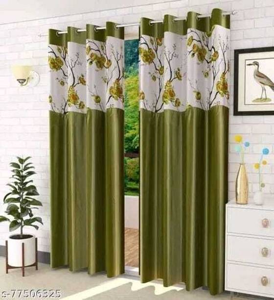 Sehbhagi 274 cm (9 ft) Long Door Polyester Semi Transparent Curtain (Pack Of 2)