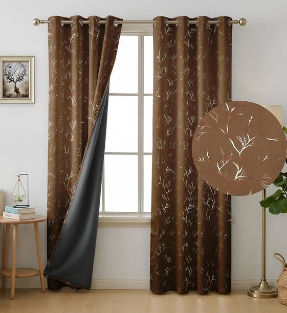 FABDRAPE 152.4 cm (5 ft) Window Polyester Blackout Curtain (Pack Of 2)