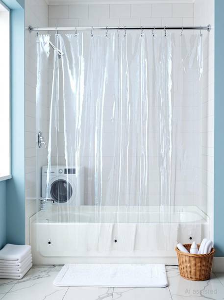 SHAVIN 284 cm (9 ft) Long Door PVC Transparent Curtain Single Curtain