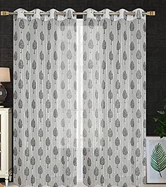 EISMOURAH 213 cm (7 ft) Net Room Darkening Door Curtain (Pack Of 2)