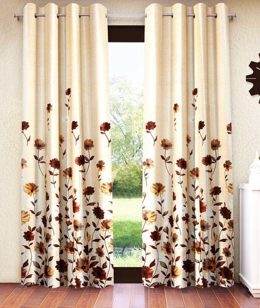 Home Sizzler 213 cm (7 ft) Polyester Semi Transparent Door Curtain (Pack Of 2)