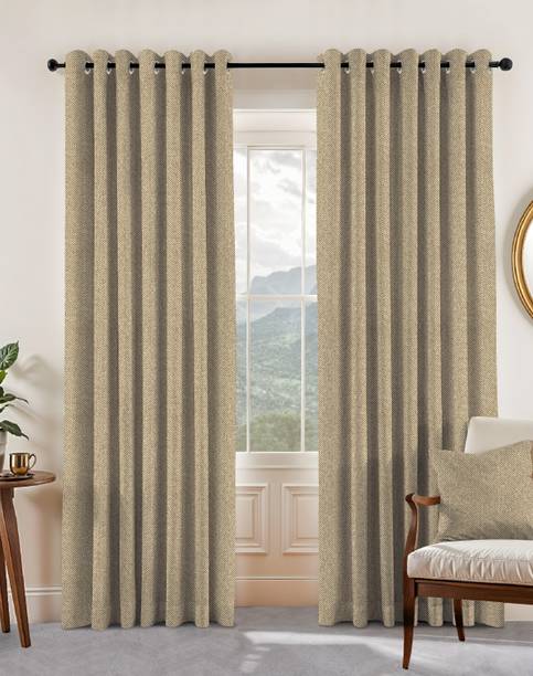 Casableu 274.32 cm (9 ft) Long Door Polyester Blackout Curtain (Pack Of 2)