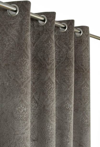 Roomesssentials 152 cm (5 ft) Window Polyester, Velvet Room Darkening Curtain Single Curtain