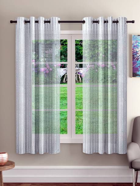 Cortina 152 cm (5 ft) Net Transparent Window Curtain (Pack Of 2)