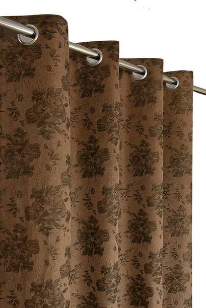 Kraftiq Homes 152 cm (5 ft) Window Velvet Room Darkening Curtain Single Curtain