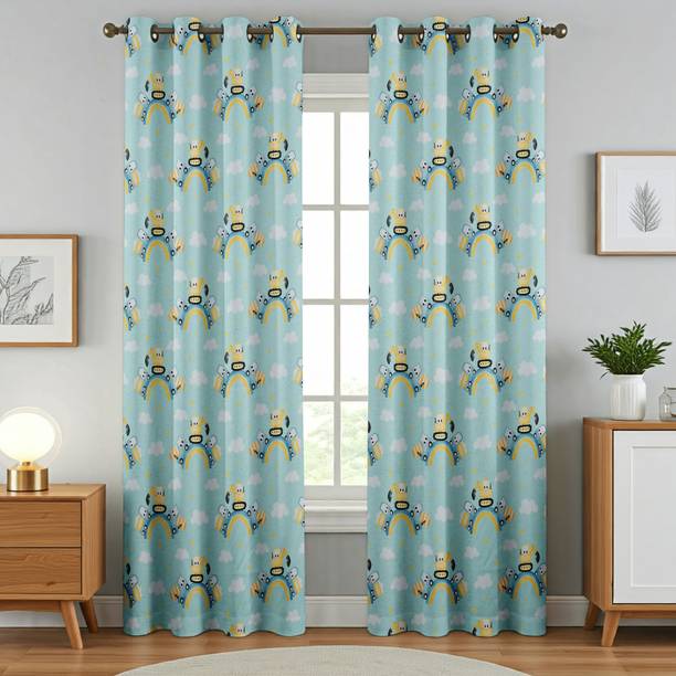 CARLTON LONDON 274 cm (9 ft) Polyester Blackout Long Door Curtain (Pack Of 2)