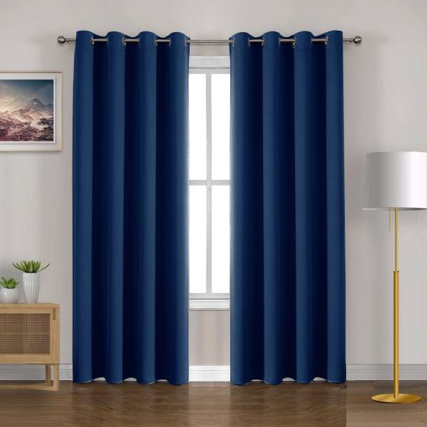 HOMEMONDE 213.36 cm (7 ft) Polyester Blackout Door Curtain (Pack Of 2)
