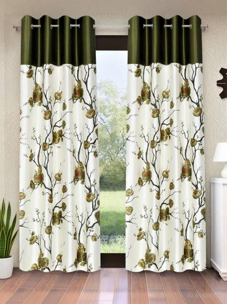 Fashion String 153 cm (5 ft) Window Polyester Semi Transparent Curtain (Pack Of 2)