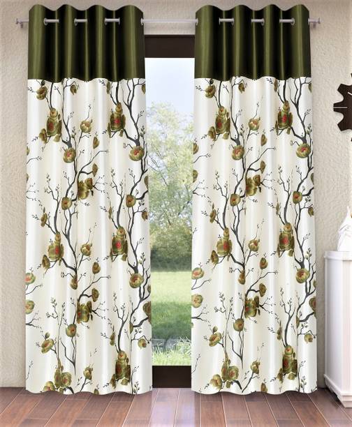 Fashion String 153 cm (5 ft) Polyester Semi Transparent Window Curtain (Pack Of 2)