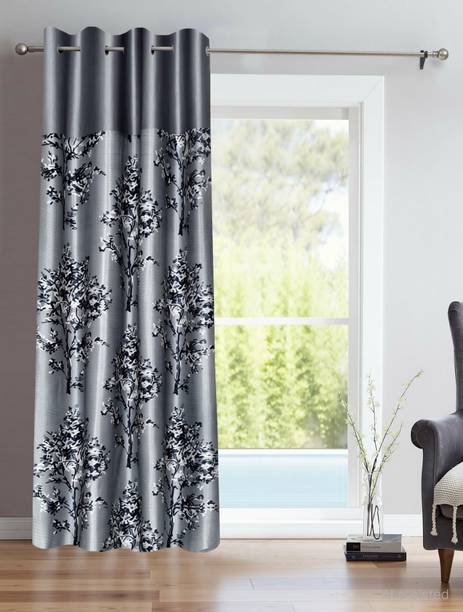 EASETENSIL 214 cm (7 ft) Door Polyester Semi Transparent Curtain Single Curtain