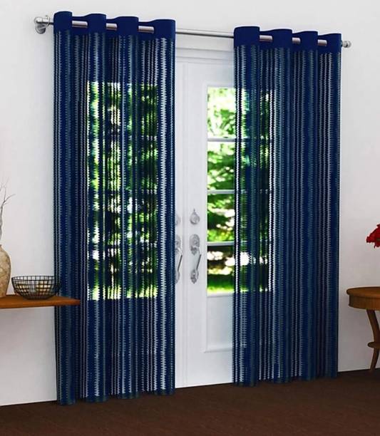 DTODEXPRESS 152.4 cm (5 ft) Tissue Semi Transparent Window Curtain (Pack Of 2)