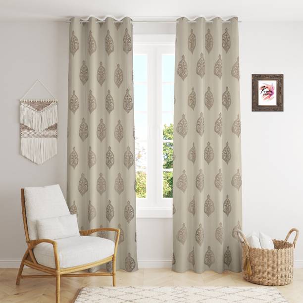 CARLTON LONDON 214 cm (7 ft) Polyester Blackout Door Curtain (Pack Of 2)