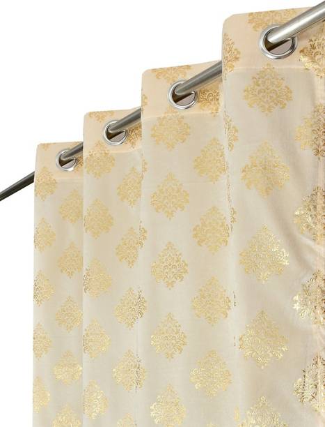 VELOURA 274.32 cm (9 ft) Velvet Room Darkening Long Door Curtain (Pack Of 2)