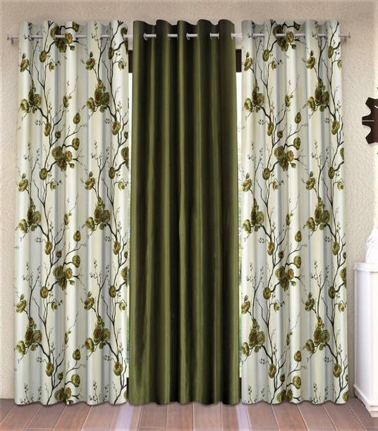 Fashion String 153 cm (5 ft) Polyester Semi Transparent Window Curtain (Pack Of 3)