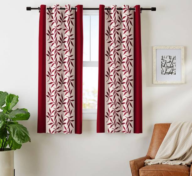 EXCEL BAZAAR 152 cm (5 ft) Window Polyester Room Darkening Curtain (Pack Of 2)