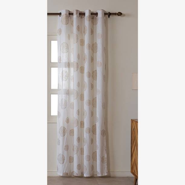 HOMEMONDE 213.36 cm (7 ft) Door Cotton Transparent Curtain Single Curtain