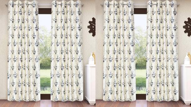 Home Sizzler 213 cm (7 ft) Door Polyester Semi Transparent Curtain (Pack Of 4)