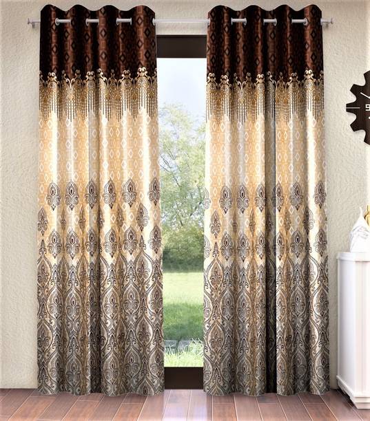 Home Sizzler 213 cm (7 ft) Polyester Semi Transparent Door Curtain (Pack Of 2)