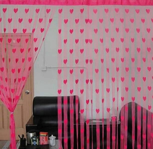 NIKITA ENTERPRISE 213 cm (7 ft) Polyester Semi Transparent Door Curtain (Pack Of 2)