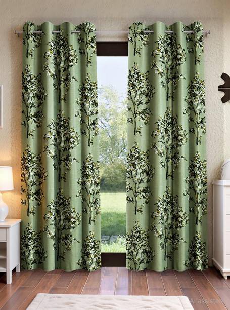 Fashion String 213 cm (7 ft) Door Polyester Semi Transparent Curtain (Pack Of 2)