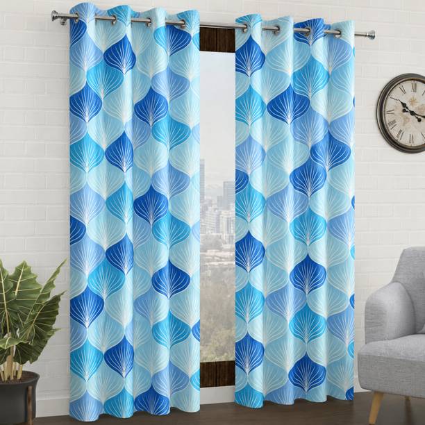 ZIPPYBIZ 214 cm (7 ft) Door Polyester, Polycotton Room Darkening Curtain (Pack Of 2)