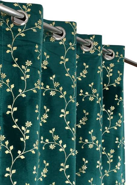Major Homes 272 cm (9 ft) Long Door Velvet Room Darkening Curtain (Pack Of 2)