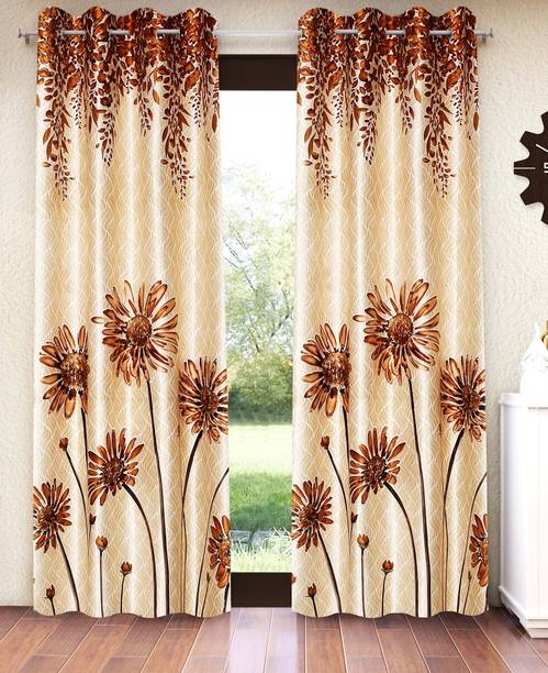 Home Sizzler 213 cm (7 ft) Polyester Semi Transparent Door Curtain (Pack Of 2)
