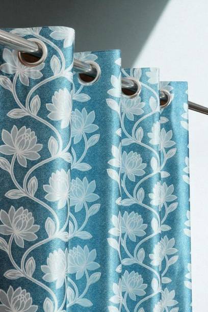 CURTINAID 152 cm (5 ft) Window Polyester Semi Transparent Curtain (Pack Of 2)