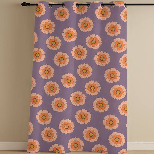WEAVELINES 274 cm (9 ft) Long Door Cotton Room Darkening Curtain Single Curtain