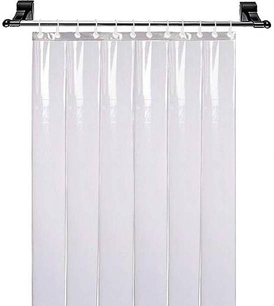 Ace 304 cm (10 ft) PVC Semi Transparent Shower Curtain Single Curtain