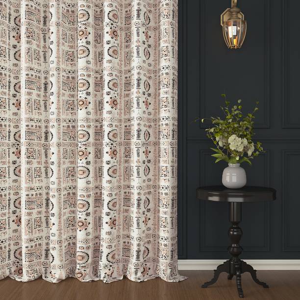 Story@home 275 cm (9 ft) Long Door Cotton Semi Transparent Curtain (Pack Of 2)